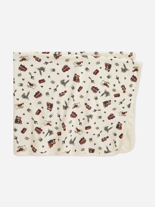 Ralph Lauren Kids Ralph Lauren Baby Boys Winter Bearville Print Blanket in Ivory