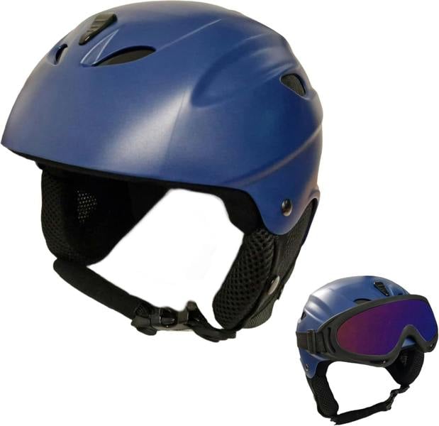 Awe ABS Junior/Adult Ski/Snowboard Helmet Matt Blue 58-59.5cm - Goggle Compatible