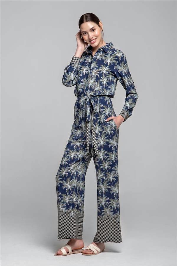 Rumour London Tammie jungle print shirt style jumpsuit