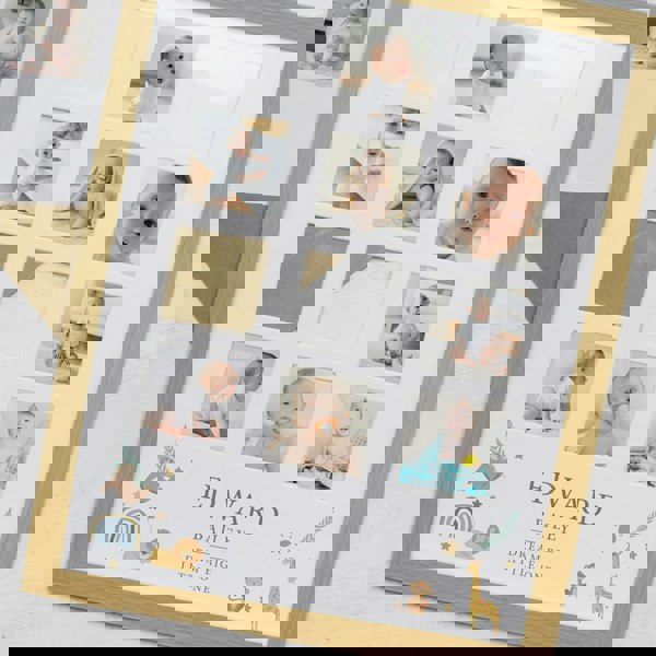 Personalised Memento Company Personalised Animals Oak Multi Photo Frame