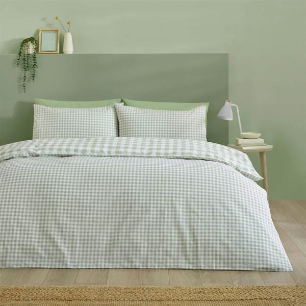 Bamford Gingham Check Green Duvet Cover Set