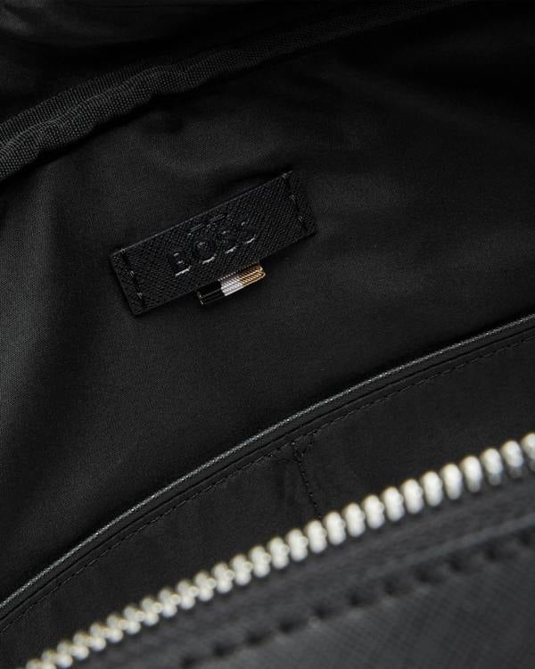BOSS Orange Zair Mens Document Case with Foil-Print Logo - Black 001 | CHO | Designer Mens Bags