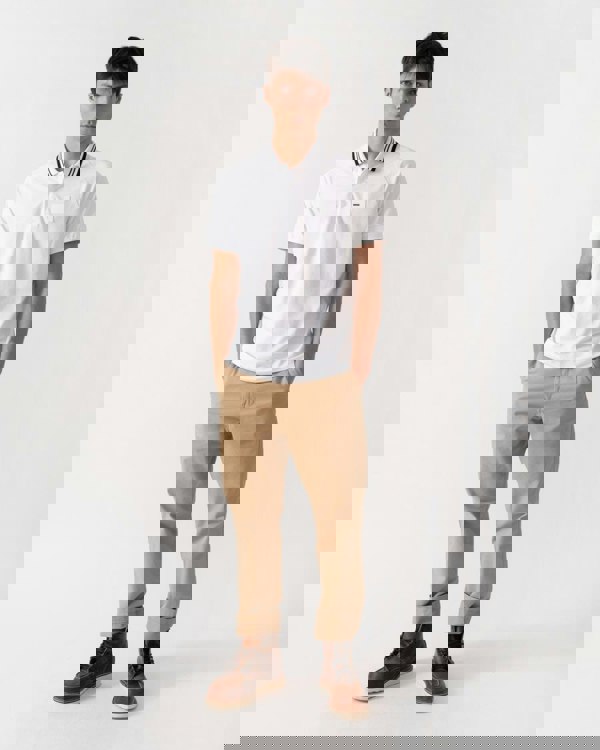 BOSS Green Paddy Rib Mens Polo Shirt - White 100