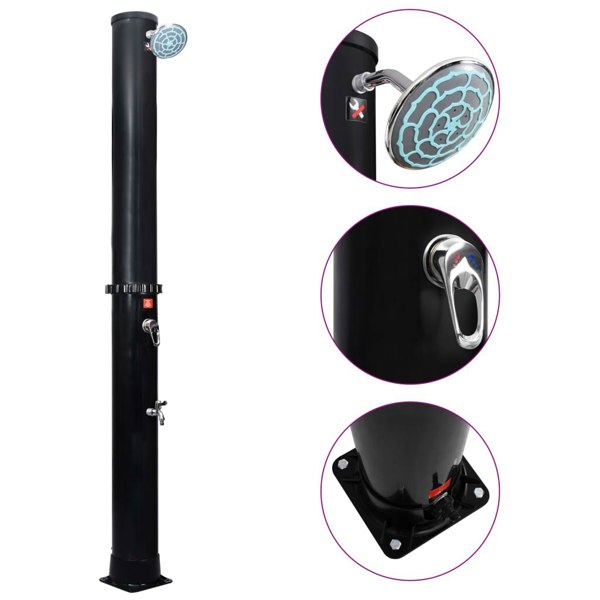 Berkfield Outdoor Solar Shower with Shower Head and Faucet 40 L