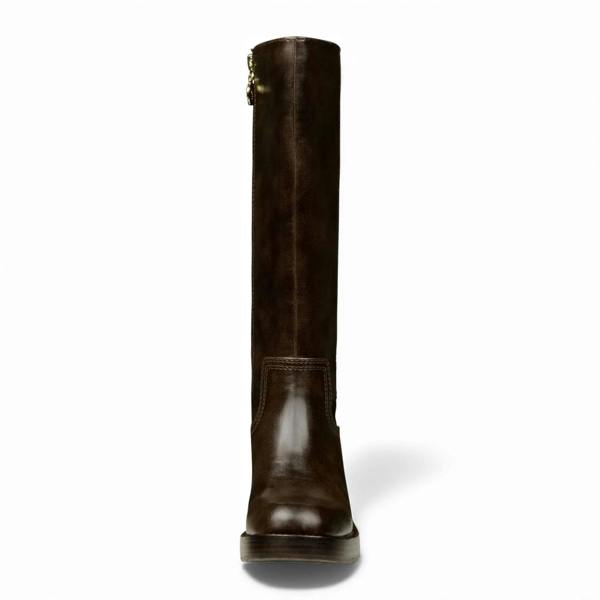 Windsorsmuth Technique - Women's Brown Faux Leather Knee-High Boots