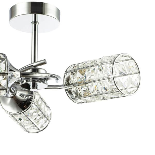 Modern Chrome Ceiling Light with Cylindrical Acrylic Beaded Shades Image 8