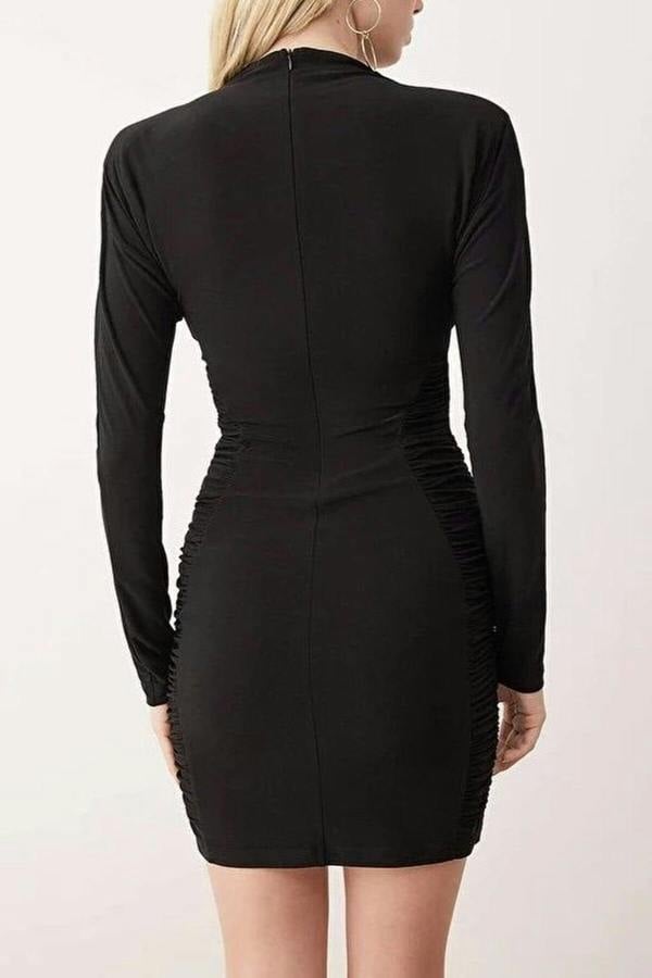 WOVCOR Draped Knit Mini Unlined Dress