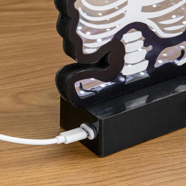 Samuel Alexander 27cm Battery Powered Light up Halloween Skeleton Infinity Mirror with LEDs