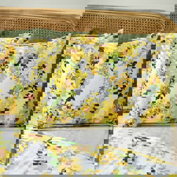Catherine Lansfield Sunflowers Reversible Duvet Cover Set