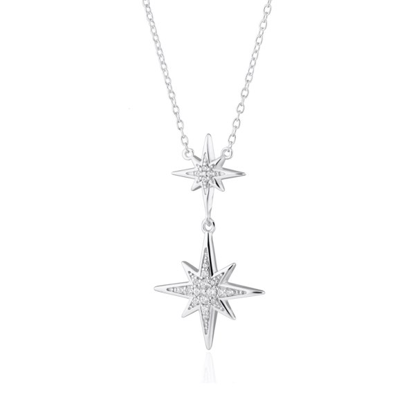 Gold Trip Double Sparkling Starburst Necklace