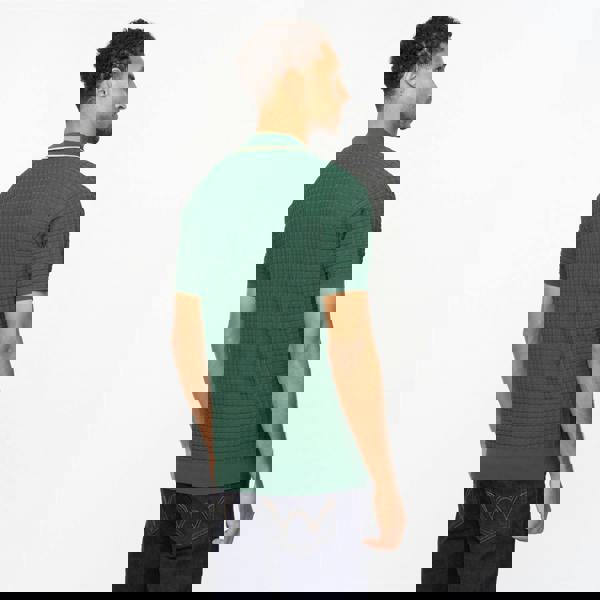 Gabicci V55GM28 Mens Roy Short Sleeve Archive Knitted Three Button Polo Gabicci Vintage - IVY