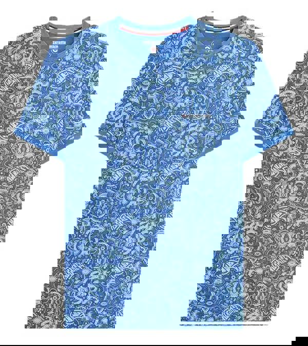 Lambretta Mens All Over Paisley Branded Retro Casual T-Shirt