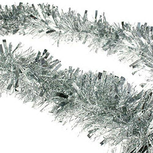 Silver Christmas Tinsel Garlands in Pack Sizes for Trees, Home and Seasonal Displays image 1