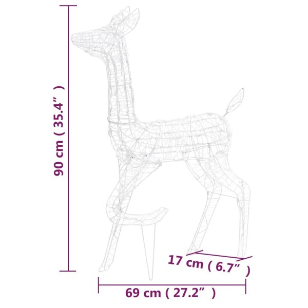 Berkfield Acrylic Reindeer Family Christmas Decoration 160 LED Blue