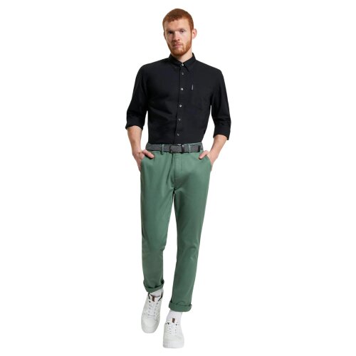 Ben Sherman Mens Signature Oxford Long-Sleeved Shirt - Black