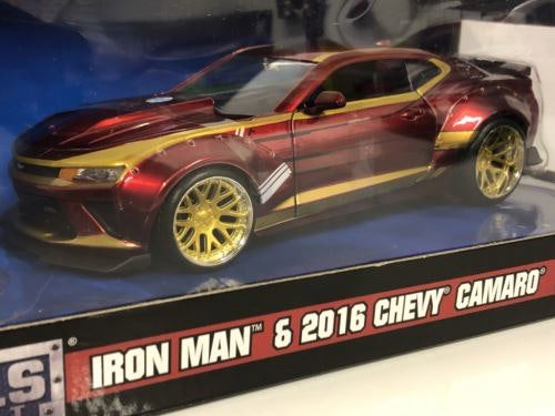 Jada Iron Man 2016 Chevrolet Camaro with Figure Red Gold 1:24 99724 253225003