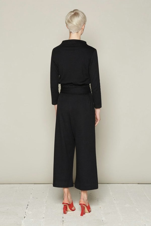 Bo Carter Wide Leg Vallerie Trousers in Organic Cotton - Black