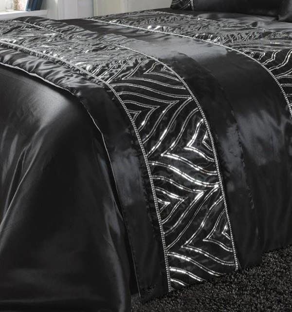 Shimmer Black Bed Runner