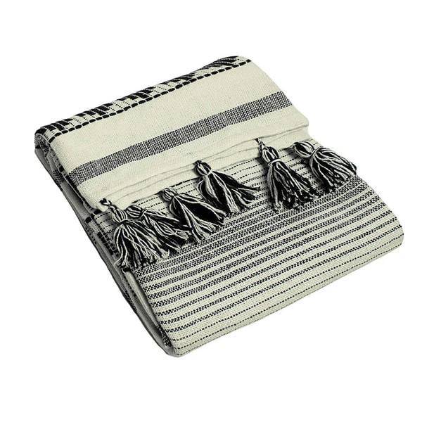 Furn Pangea Tassel Throw - Black