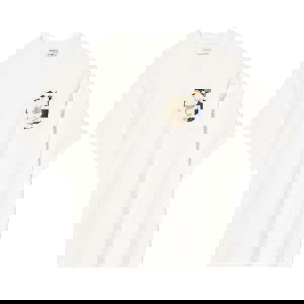 Lacoste Womens/Ladies Flower Cotton Oversized T-Shirt - White - 