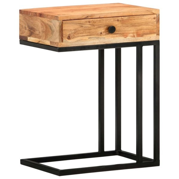 Berkfield U-Shaped Side Table 45x30x61cm Solid Acacia Wood
