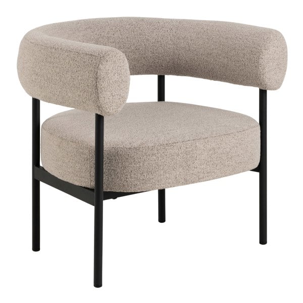 Furniture To Go Oakfield Lounge Chair in Beige Fabic with Black Legs