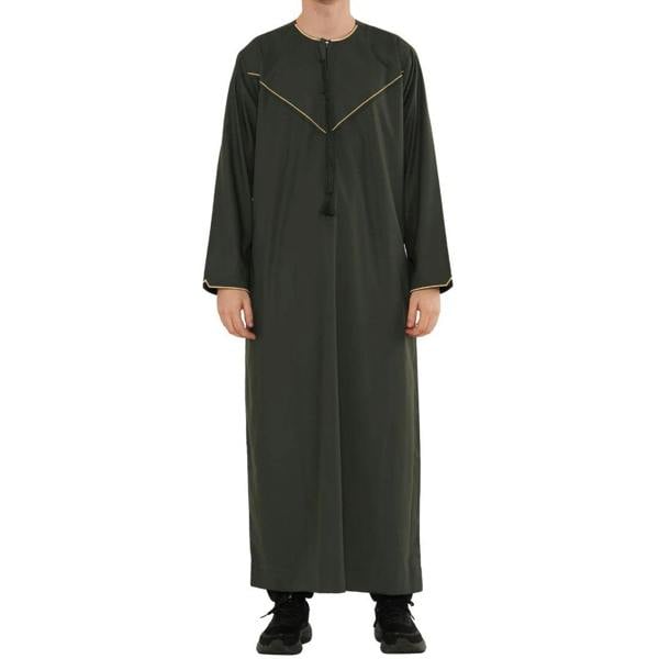 TT-007 - Men's Emirati Omani Gold Embroidery Thobe - Green - Thobez - 22