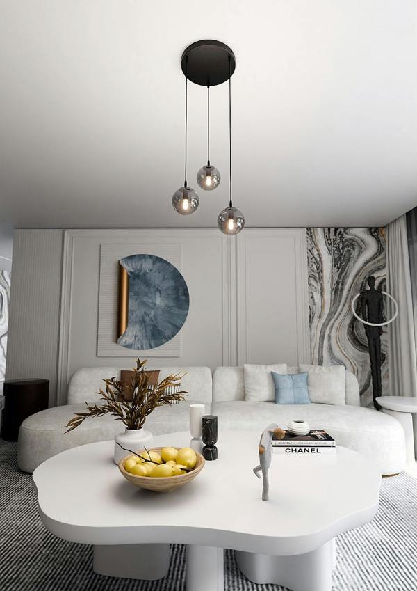 Emibig COSMO Pendant lamp  3 x E14 Black with Graphite Shade