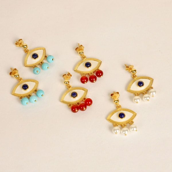 Lila Rasa Evil Eye Earring Pearl