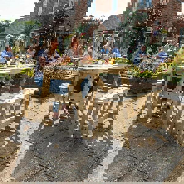 Arbor Garden Solutions Victoria Rounded Picnic Table and Benches Set