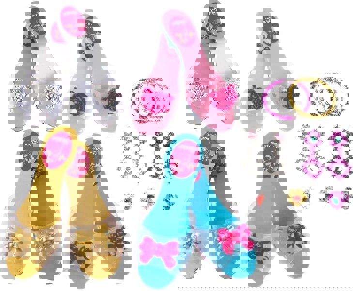 deAO Toys Princess Shoe and jewelry Boutique with 4 Pairs of Shoes