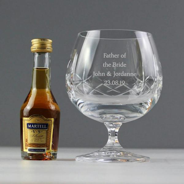 Personalised Cut Crystal Glass And Brandy Gift Set - alternative angle