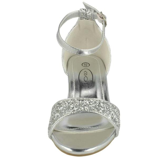 Spot On Girls Spot On Mid Heel Glitter Sandals H1107