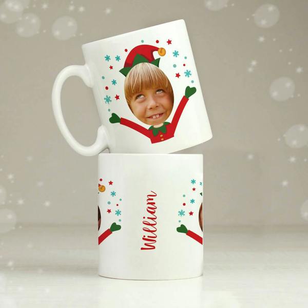 Personalised Photo Christmas Elf Mug - product in use