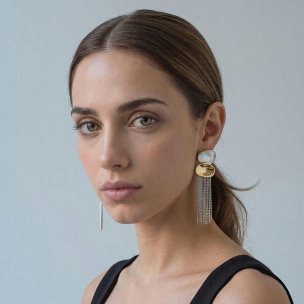 Uchi & Soto Enso Mixed Metals Chain Tassel Earrings