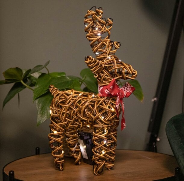 Samuel Alexander 37cm Battery Operated Light up Brown Christmas Reindeer with 40 Warm White LEDs