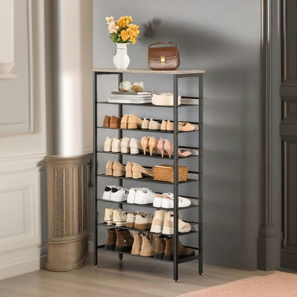 Rafaelo Mobilia Tall Shoe Shelf for 21-28 Pairs of Shoes