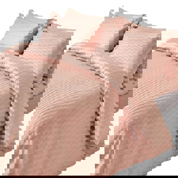 HOMESCAPES Silky 330 TC Egyptian Cotton Satin Stripe Duvet Cover Set