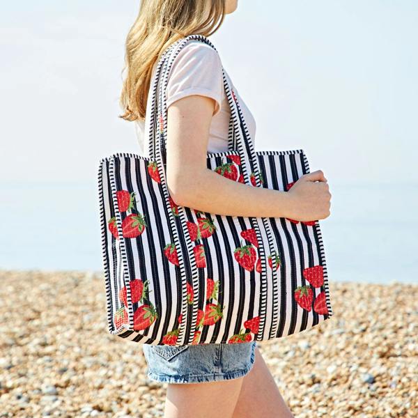 Paper High Fair Trade Strawberry Quilted Cotton Tote Bag