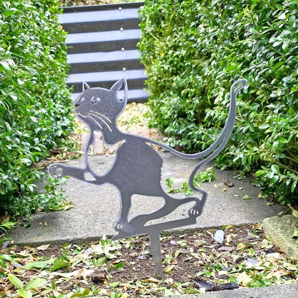 Ferncrest Trading Steel Cat Silhouette Garden Stake Ornament 30cm