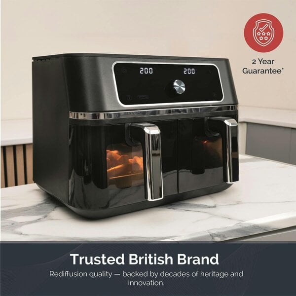 Rediffusion ClearCook 9L Dual Zone Air Fryer with Viewing Window