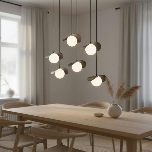 Emibig RITUAL Pendant lamp 6 x G9 Black with White Shade