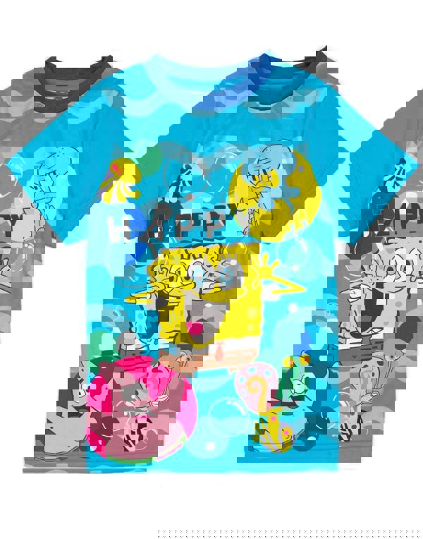 SpongeBob SquarePants Boys Blue Short Sleeve Long Leg Pyjama Set