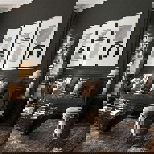 Abstract Painting Black And White | Set of 3 wall art prints