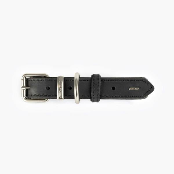EzyDog Oxford Leather Classic Dog Collar in Black