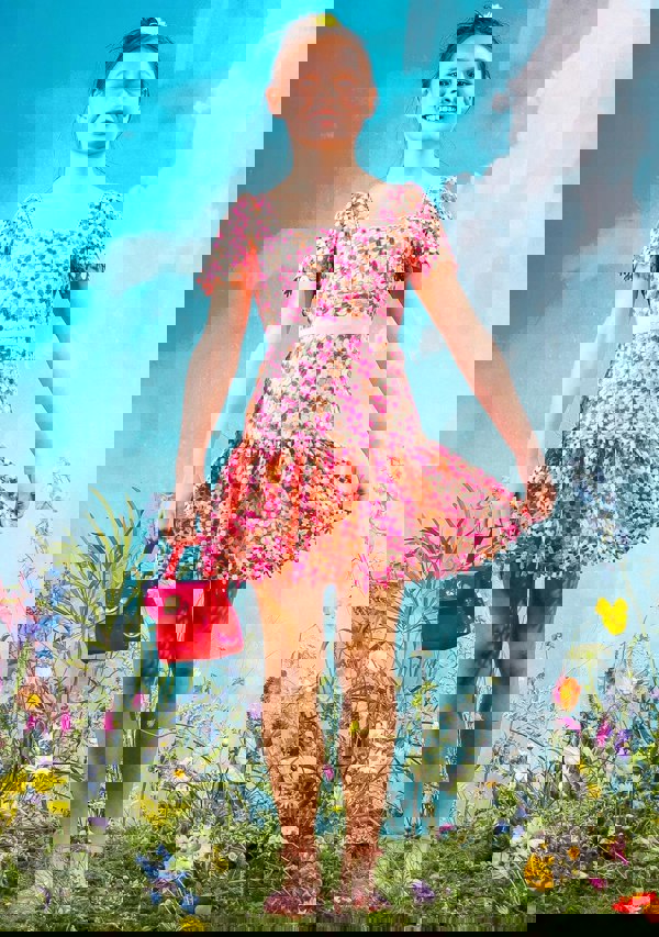 Marlo Girls Pixie Embroidered Dress in Multicolour