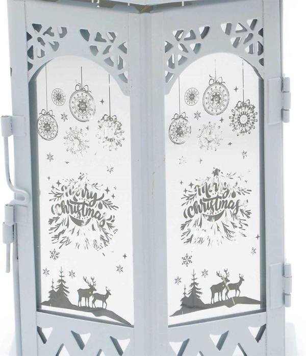 28cm Christmas LED Lantern Decorative Indoor Table Light with USB Operation, White image 4