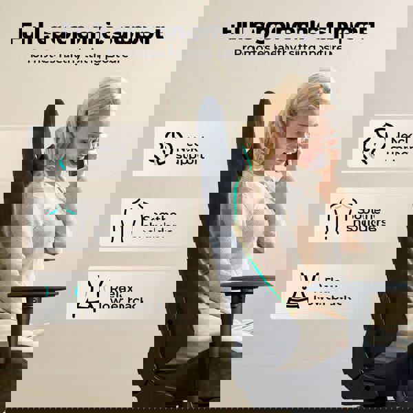 Levede Office Desk Chair Gaming Recliner Adjustable Height with Footrest Black