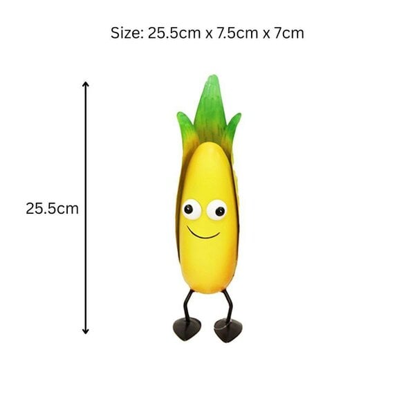 EDH Door Hardware Metal Corn Veggie Patch Pal – 25.5 x 7.5 x 7 CM | Fun & Whimsical Metal Garden Ornament | Outdoor Corn Decor