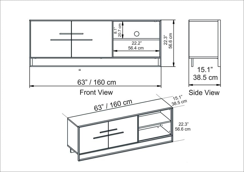 Decorotika Polka  Modern Tv Stand TV Cabinet for TV's up to 70"